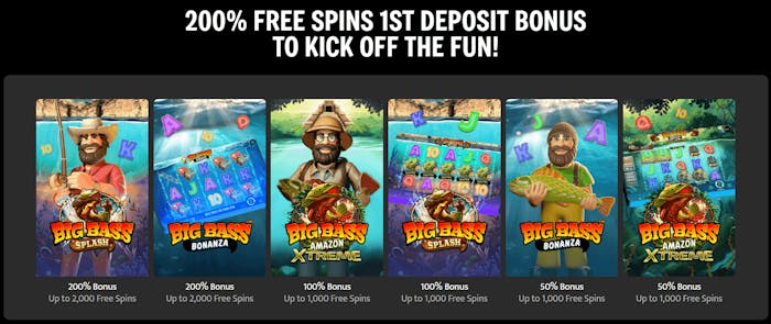 Här visas Nifty Casinos relativt stora välkomsterbjudande fördelat på 6 insättningar.