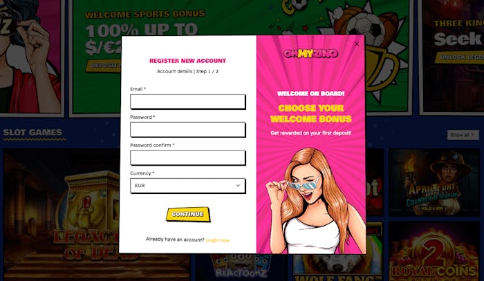 Hur man registrerar sig hos OhMyZino Casino