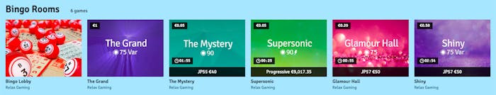 Olika typer av bingorum på ett casino