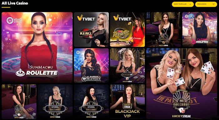 Live casino hos PalmSlots