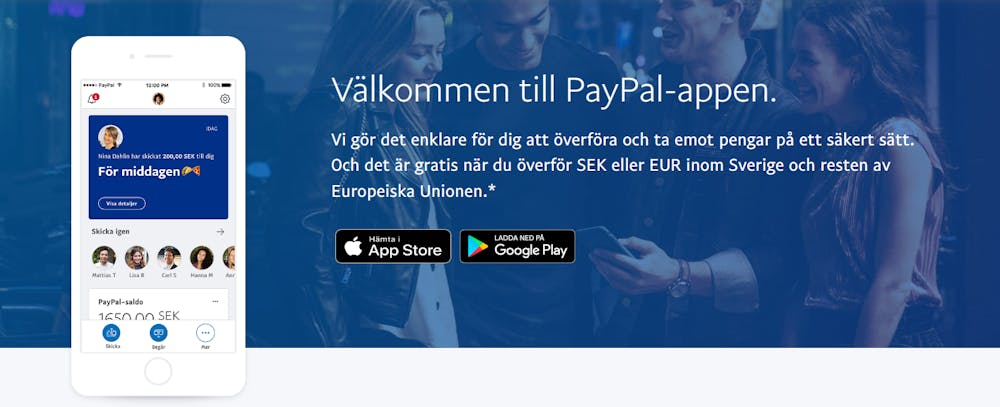 PayPals mobilapp. Den gör det enkelt för dig att spela casino från mobilen.