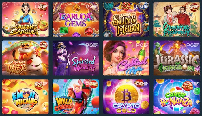 Screenshot på spel som PG Soft erbjuder på casino utan svensk licens.