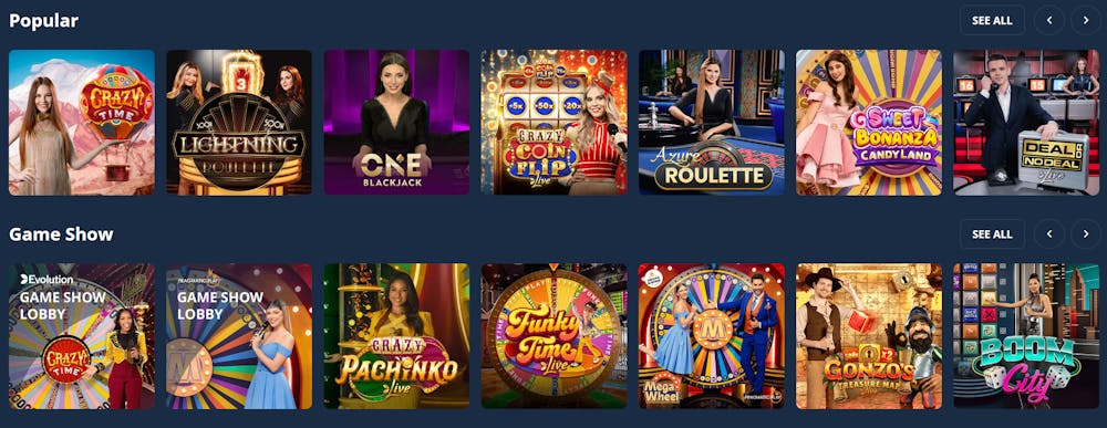 Live casino hos Platin