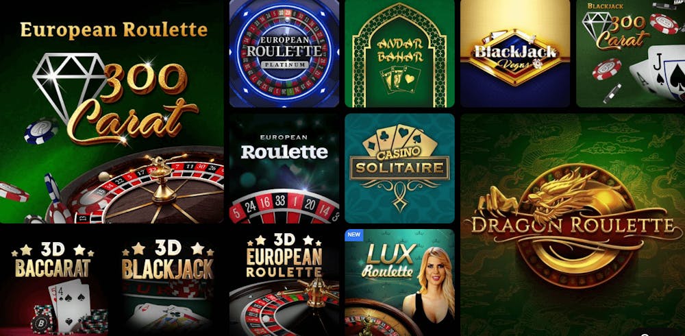 Bordsspel som finns på Pribet Casino