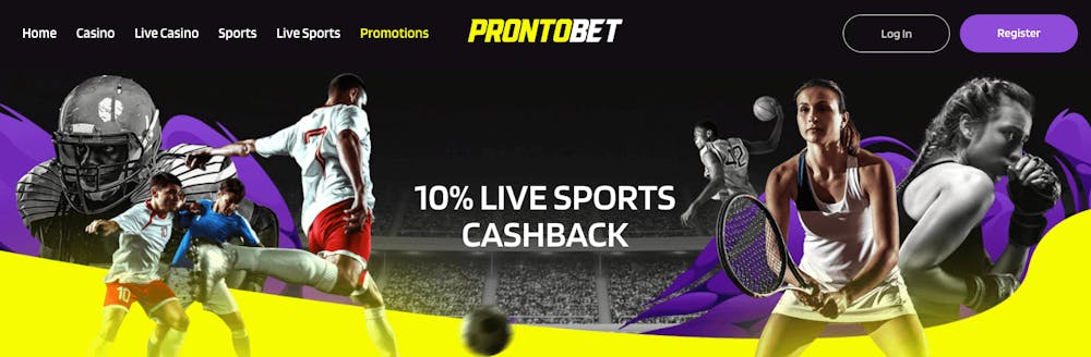 Live sports cashback hos ProntoBet