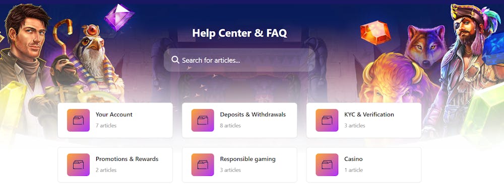 Quick Slot Casinos hjälpcenter.