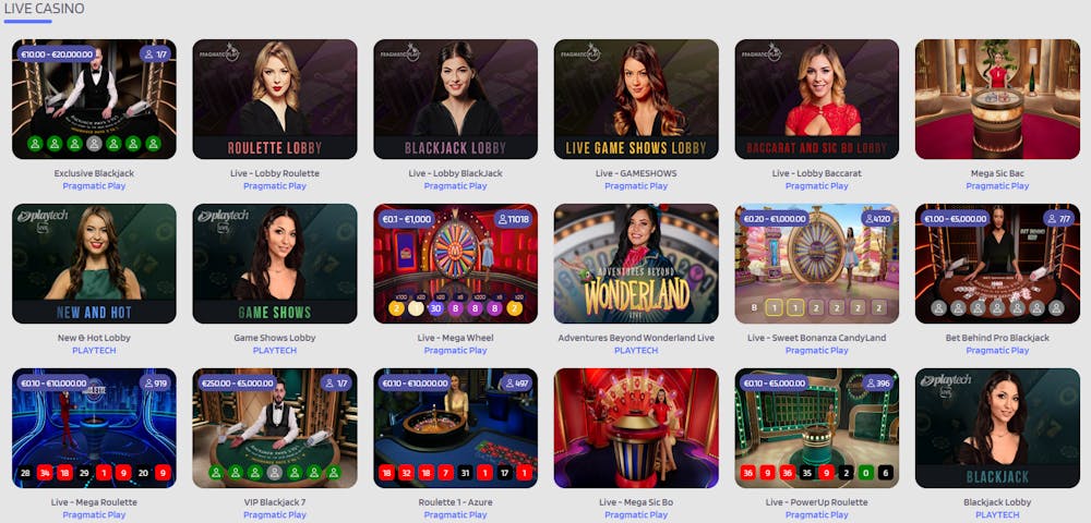 Live casinot på Quick Slot.