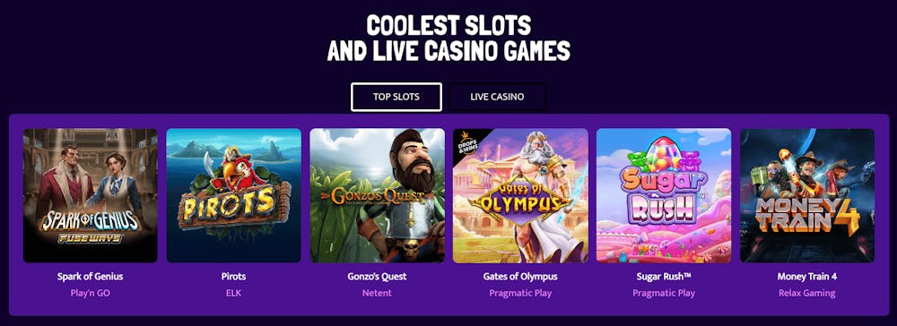 Slots som toppar hos Reko Casino är bland andra Sugar Rush, Gates of Olympus och Gonzo's Quest.