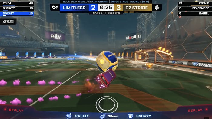 Gameplay från RLCS 2024.