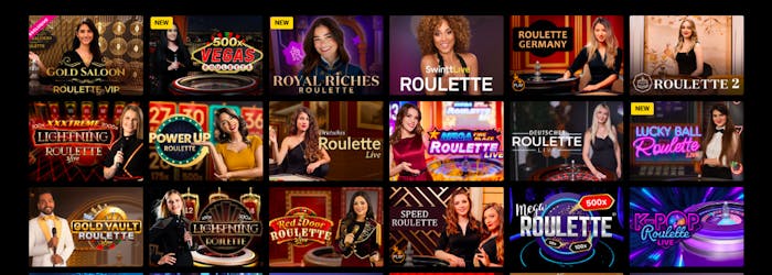 Casinolobby med olika typer av Roulette spel