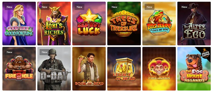 Utbudet av slots på Scatters Casino