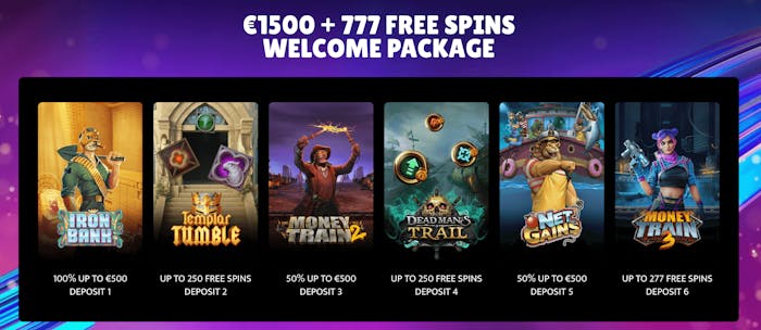 Välkomstbonusens sex steg hos Slot Mojo casino.