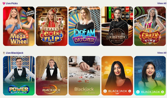 Spela live casinospel som Crazy Time och Dream Catcher på SlotMonster Casino