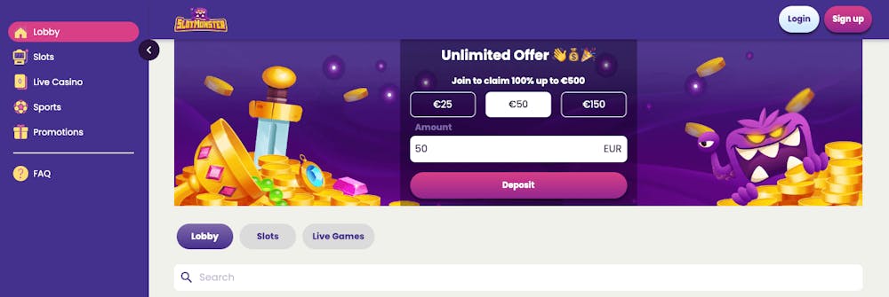 SlotMonster Casino har ett brett utbud av slots samt betting på närmare 50 sporter 