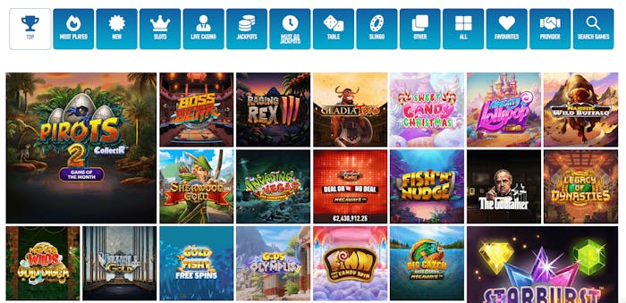 Spelutbud på Slotnite Casino