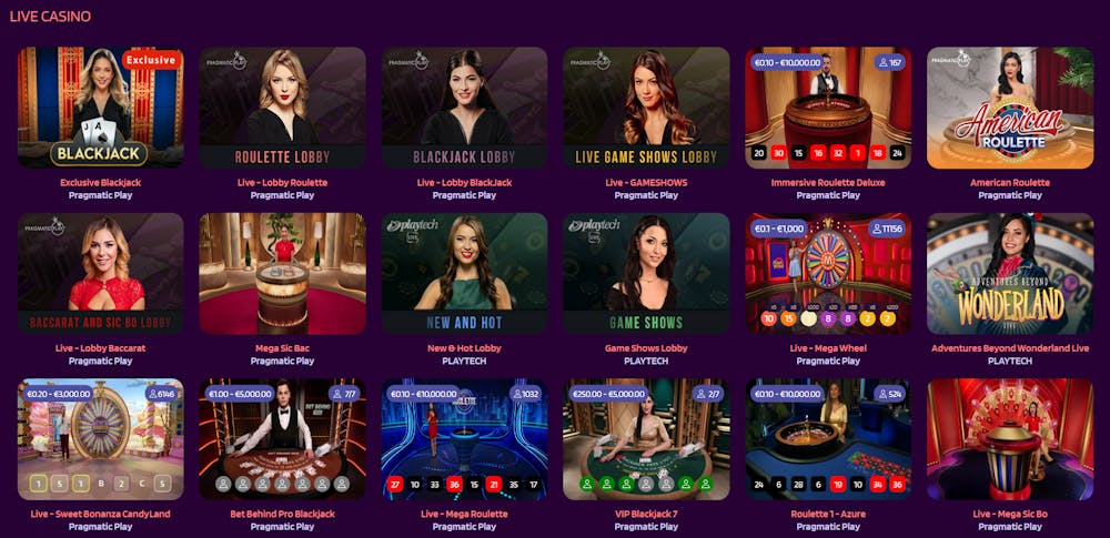 Slotparadises live casino.