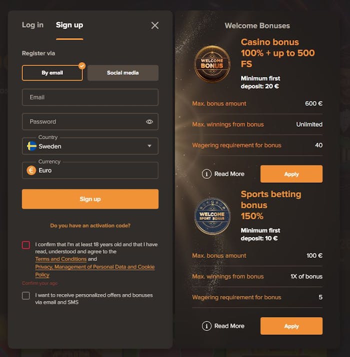 sol casino registrerningssida