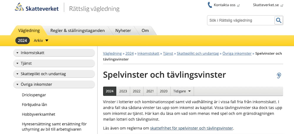 Deklarera spelvinster under övrig inkomst hos Skatteverket