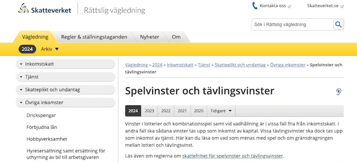 Deklarera spelvinster under övrig inkomst hos Skatteverket