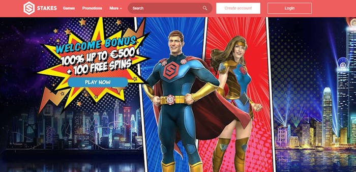 Startsidan hos Stakes Casino