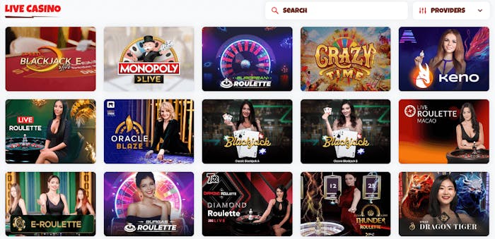 Live casinospel hos Supacasi