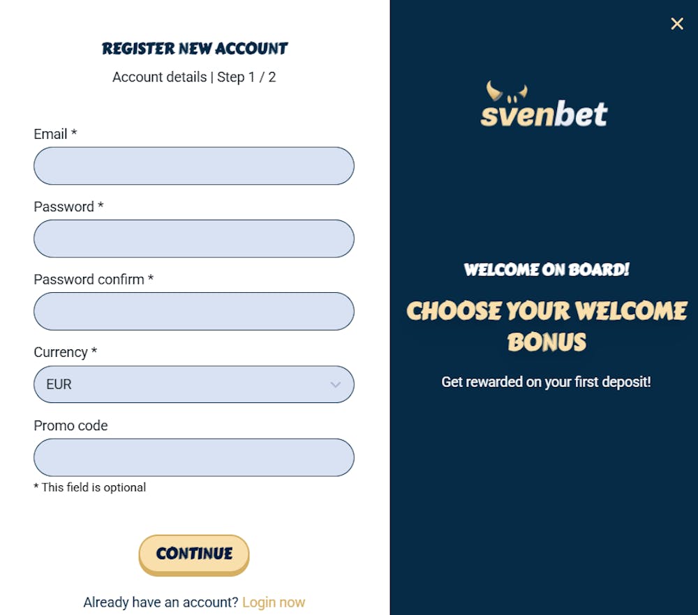 Svenbet Casinos registreringsprocess.