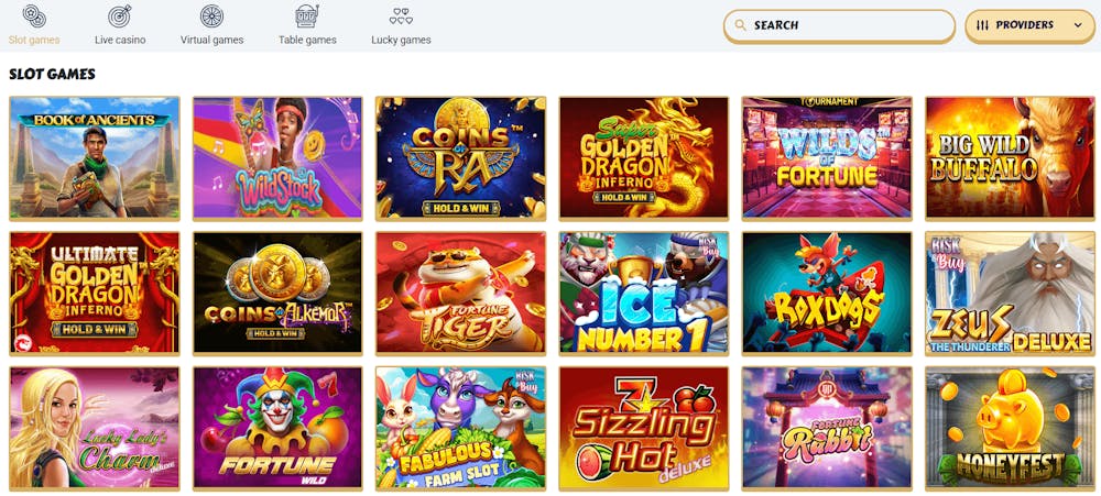 Ett urval av alla speltitlar i spelkatalogen.