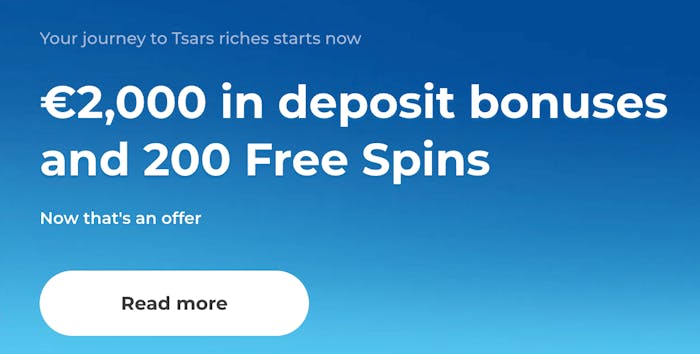 Free spins erbjudande på Tsars.