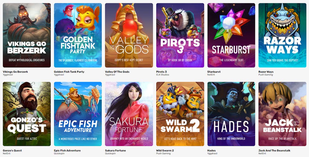 Spelutbud på Ultra Casino.
