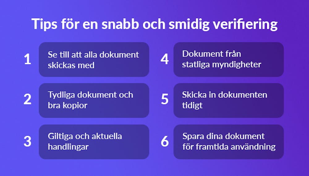 6 tips för en snabb verifiering på casinon utan svensk licens