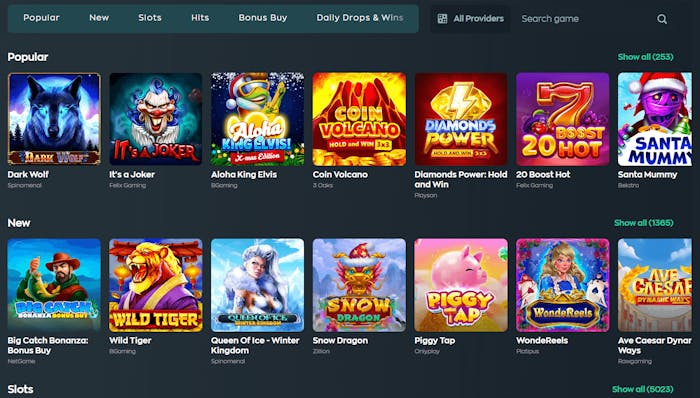 Vave Casinos spelutbud