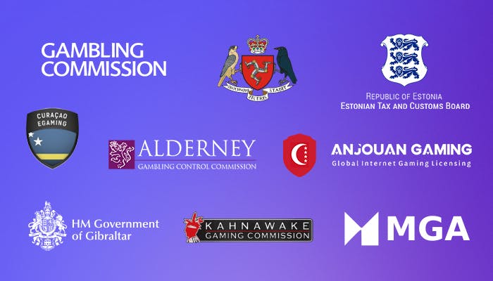 Image of gambling licenses at casinos without a Swedish license.