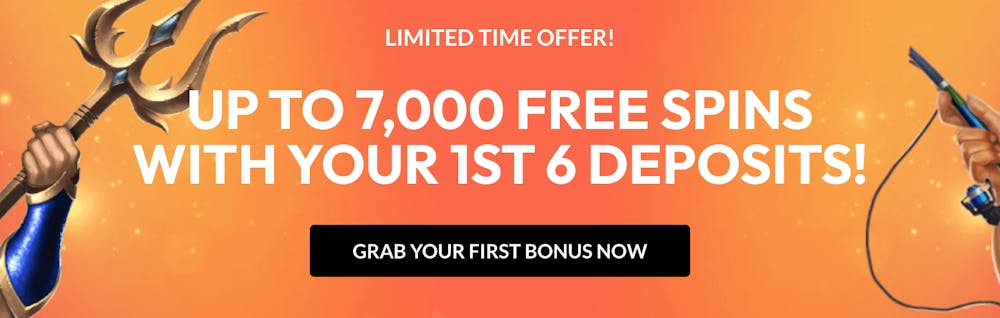 Välkomstbonus på Winsly casino: upp till 7000 free spins på de första sex insättningarna.