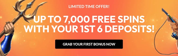 Välkomstbonus på Winsly casino: upp till 7000 free spins på de första sex insättningarna.