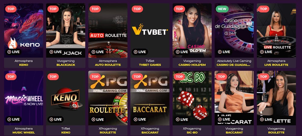 Wizebets Live casino