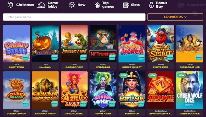Spelutbud hos Wizebets Casino