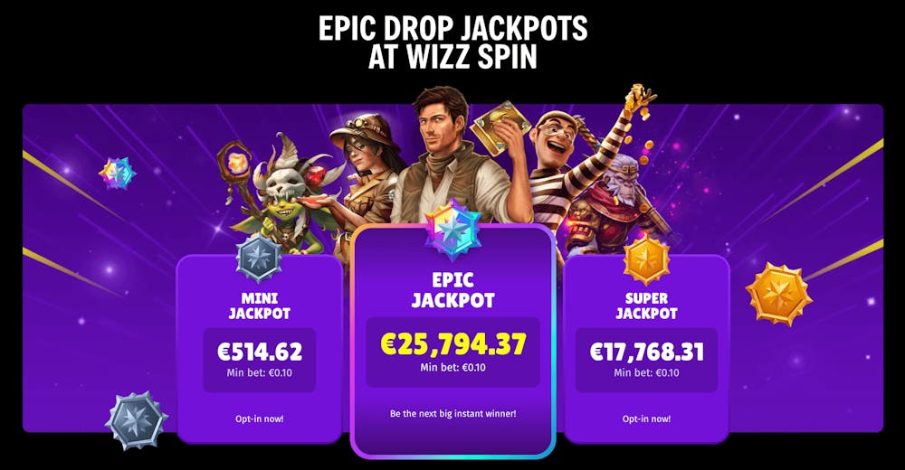 Tre-stegs epic drop jackpots.