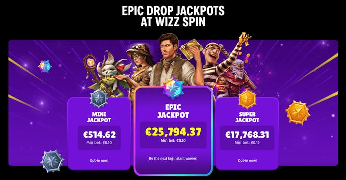 Tre-stegs epic drop jackpots.