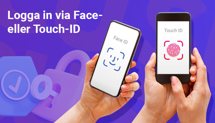 Två smartphones - en med Face ID och en med Touch ID.