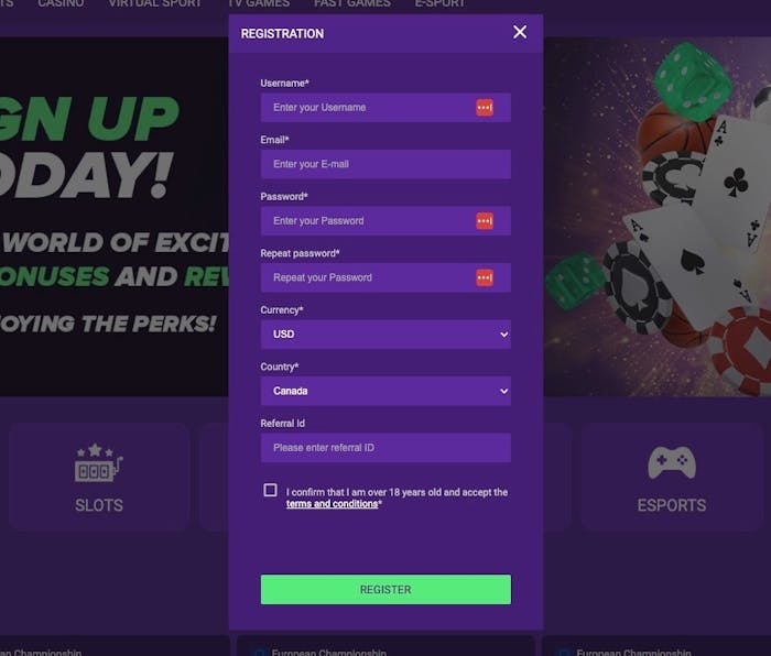 betplays registerningssida