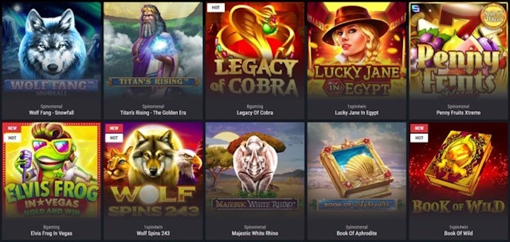 cobra casino urval av spel