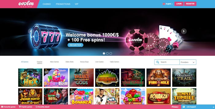 Evolve casino hemsida