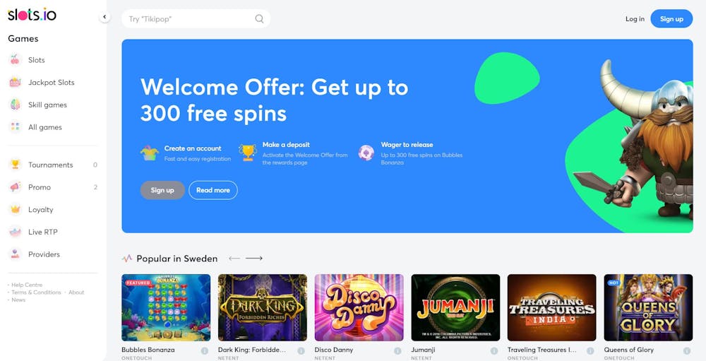 slots.io hemsida