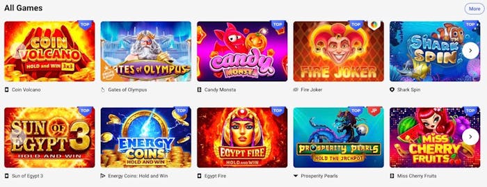 slottica urval av spel