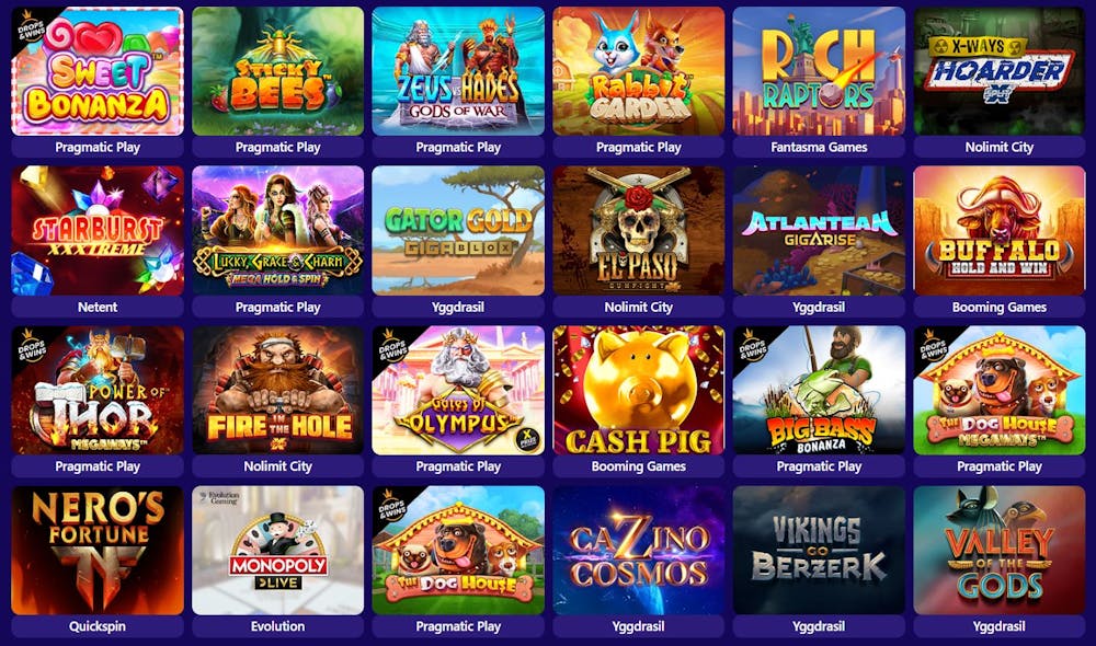 X1 casino urval av spel