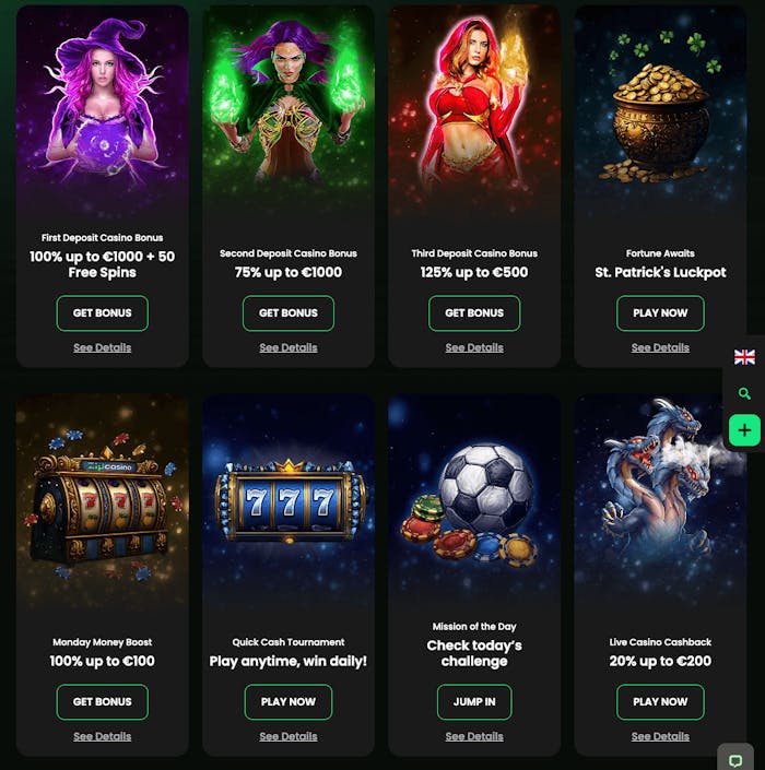 Det finns flertalet casinobonusar hos Zip Casino, bland annat Monday Money Boost och Live Casino Cashback.